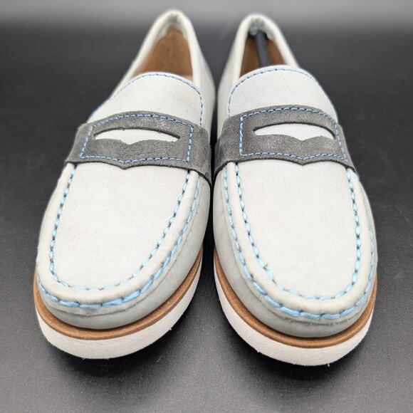 Marc Joseph Loafers Girls 11 Kid Toddler Light Gray Dumbo Slide on Leather Shoes - Picture 4 of 11